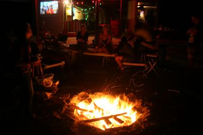 Enjoy watching movies from our firepit